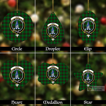Ged Tartan Christmas Aluminium Ornament with Family Crest Aluminium - Tartan Vibes Clothing