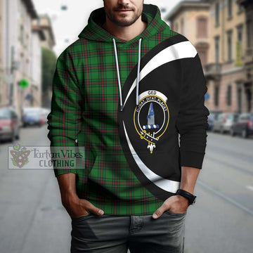 Ged Tartan Hoodie with Family Crest Circle Style Zip Hoodie - Tartan Vibes Clothing