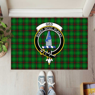 Ged Tartan Rubber Doormat with Family Crest L 60*90cm - Tartan Vibes Clothing