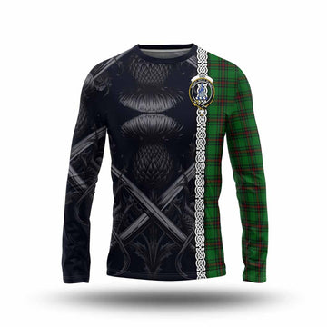 Ged Tartan Long Sleeve T-Shirt with Family Crest Cross Sword Thistle Celtic Vibes Unisex - Tartan Vibes Clothing