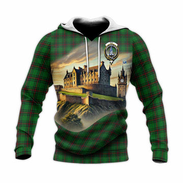 Ged Tartan Family Crest Knitted Hoodie with Scottish Ancient Castle Style Unisex Knitted Pullover Hoodie - Tartan Vibes Clothing