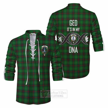 Tartan Vibes Clothing Ged Tartan Ghillie Kilt Shirt with Family Crest DNA In Me Style