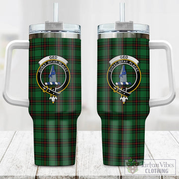 Ged Tartan Tumbler with Handle with Family Crest One Size 40 OZ - Tartan Vibes Clothing