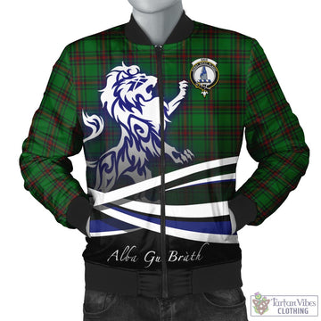 Ged Tartan Bomber Jacket with Alba Gu Brath Regal Lion Emblem Unisex - Tartan Vibes Clothing