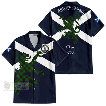 Ged Tartan Lion Rampant Hawaiian Shirt Proudly Display Your Heritage with Alba Gu Brath and Clan Name Kid - Tartan Vibes Clothing
