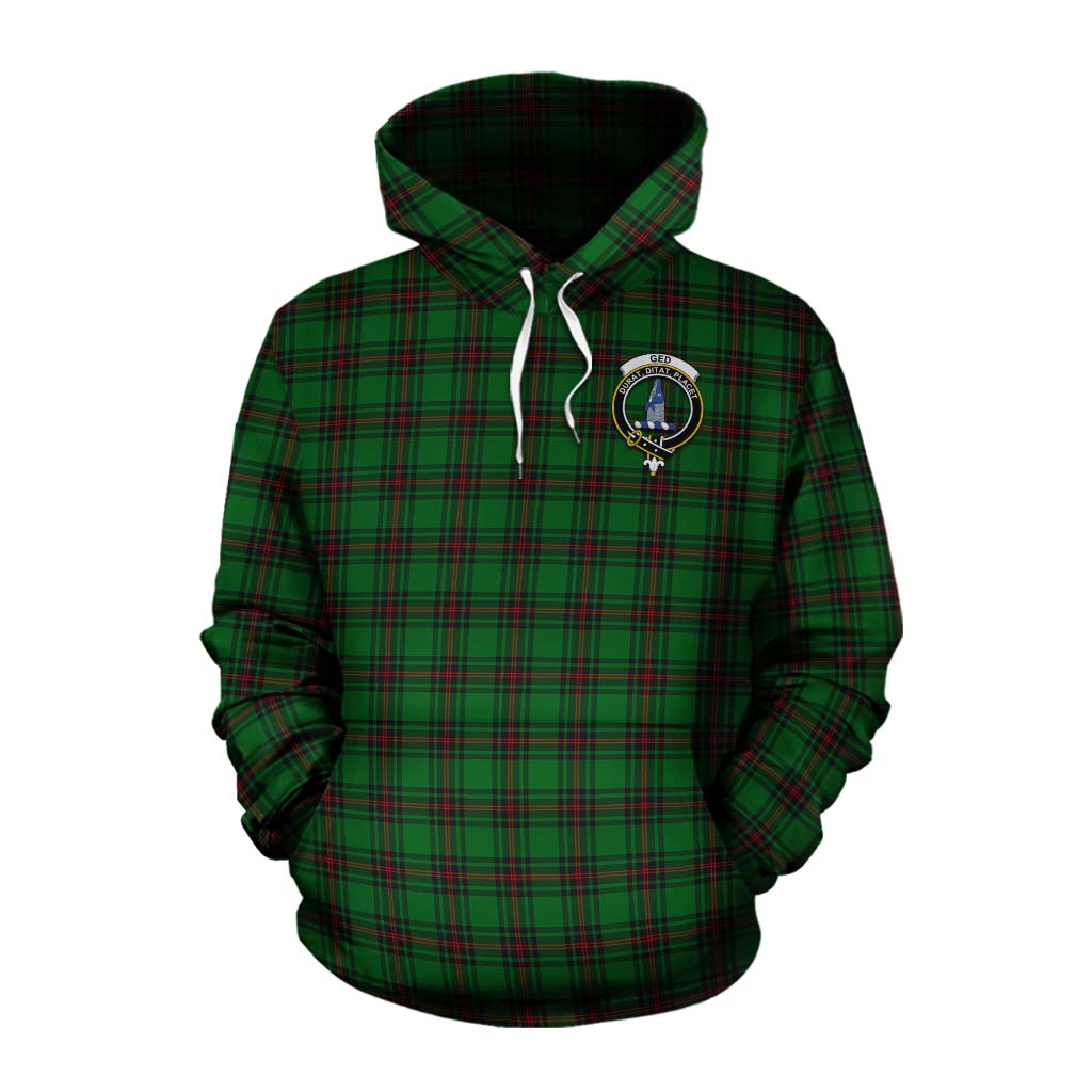 Ged Tartan Cotton Hoodie with Family Crest Celtic Skull Style Pullover Hoodie XS - Tartan Vibes Clothing