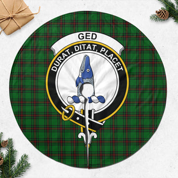 Ged Tartan Christmas Tree Skirt with Family Crest 47*47 inch - Tartan Vibes Clothing