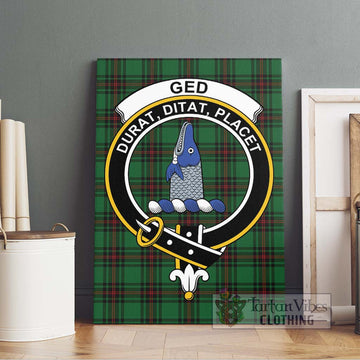 Ged Tartan Canvas Print Wall Art with Family Crest Without Frame - Tartan Vibes Clothing