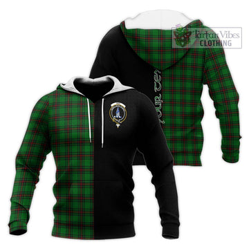 Ged Tartan Knitted Hoodie with Family Crest and Half Of Me Style Unisex Knitted Pullover Hoodie - Tartan Vibes Clothing