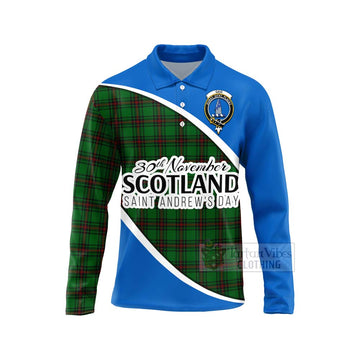 Ged Family Crest Tartan Long Sleeve Polo Shirt Celebrate Saint Andrew's Day in Style Unisex - Tartan Vibes Clothing