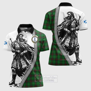 Ged Tartan Clan Crest Women's Polo Shirt with Highlander Warrior Celtic Style Women - Tartan Vibes Clothing