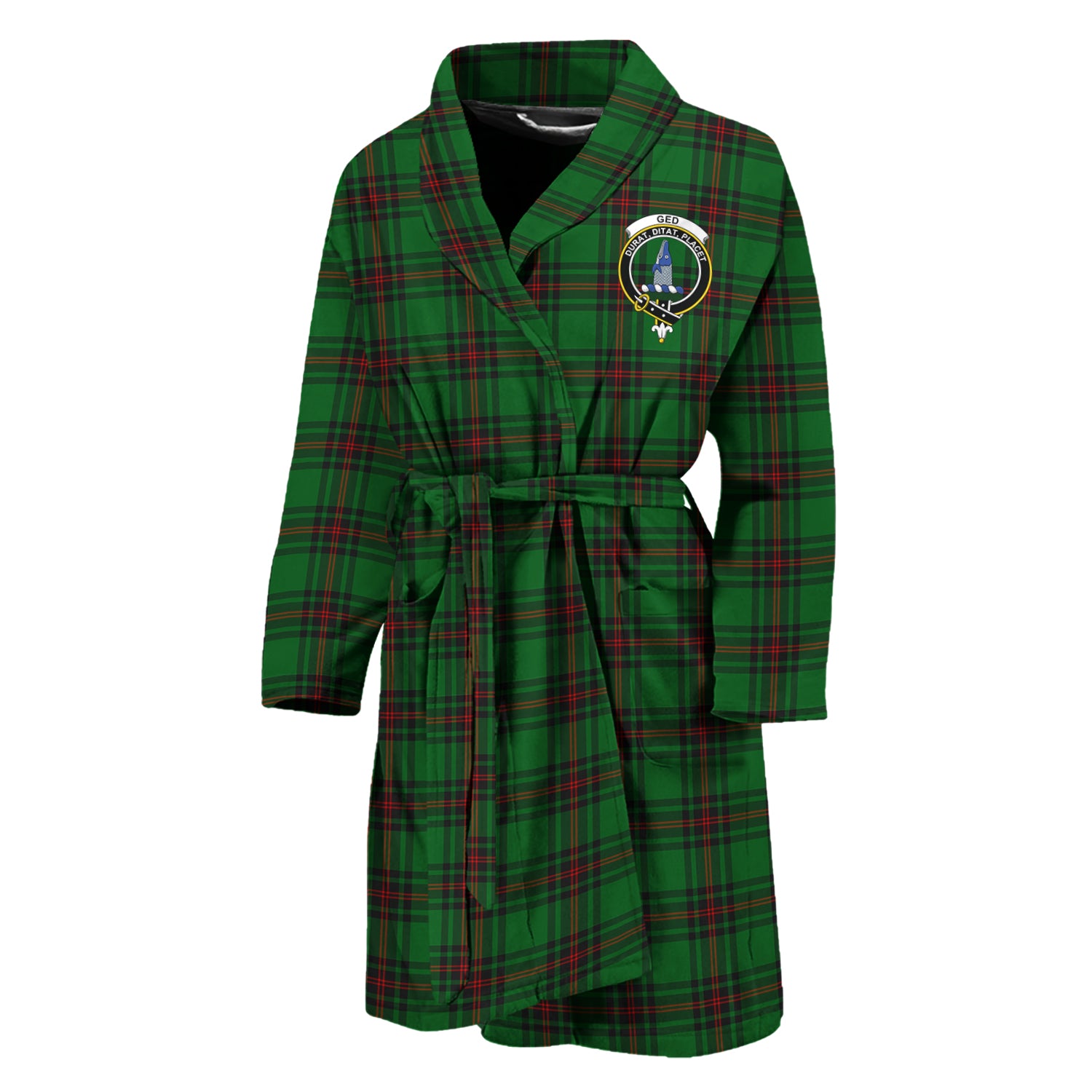 Ged Tartan Bathrobe with Family Crest Unisex M - Tartan Vibes Clothing