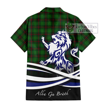 Ged Tartan Hawaiian Shirt with Alba Gu Brath Regal Lion Emblem - Tartan Vibes Clothing