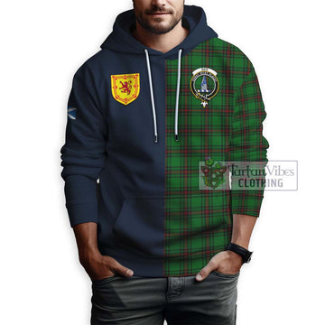 Ged Tartan Hoodie Alba with Scottish Lion Royal Arm Half Style - Tartan Vibes Clothing