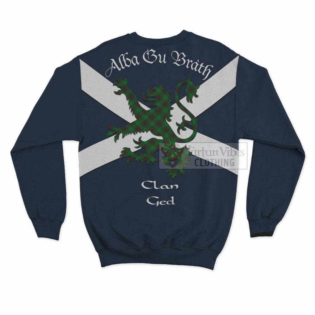Ged Tartan Lion Rampant Sweatshirt Proudly Display Your Heritage with Alba Gu Brath and Clan Name - Tartan Vibes Clothing