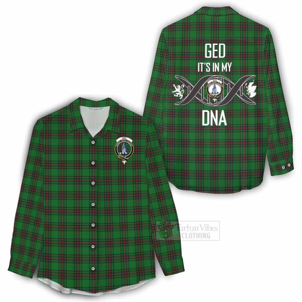 Tartan Vibes Clothing Ged Tartan Women's Casual Shirt with Family Crest DNA In Me Style