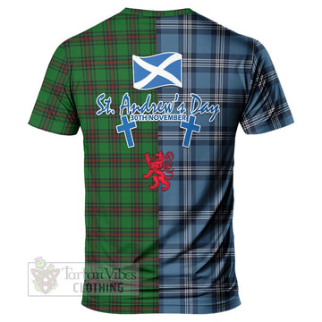 Ged Tartan T-Shirt Happy St. Andrew's Day Half Tartan Style - Tartan Vibes Clothing