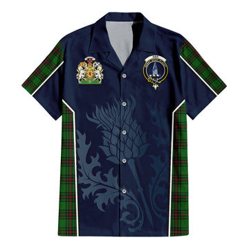 Ged Tartan Hawaiian Shirt with Family Crest and Scottish Thistle Vibes Sport Style - Tartan Vibes Clothing