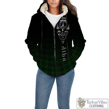 Ged Tartan Sherpa Hoodie Featuring Alba Gu Brath Family Crest Celtic Inspired - Tartan Vibes Clothing