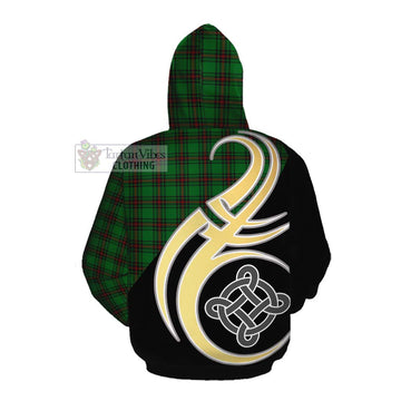 Ged Tartan Cotton Hoodie with Family Crest and Celtic Symbol Style Pullover Hoodie - Tartan Vibes Clothing