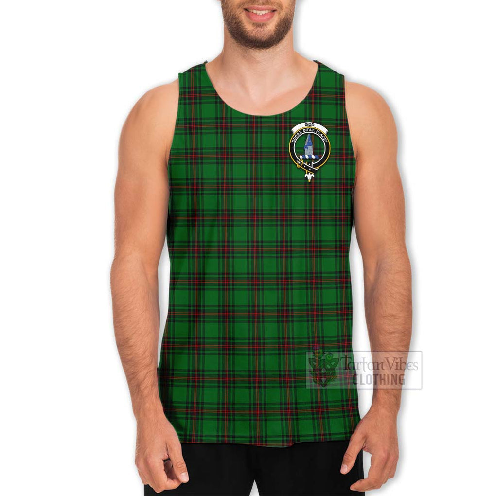 Ged Tartan Men's Tank Top with Family Crest Celtic Skull Style - Tartan Vibes Clothing