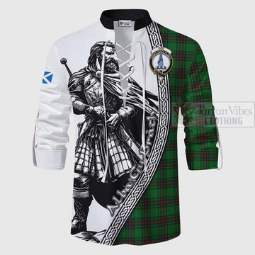 Tartan Vibes Clothing Ged Tartan Clan Crest Ghillie Kilt Shirt with Highlander Warrior Celtic Style