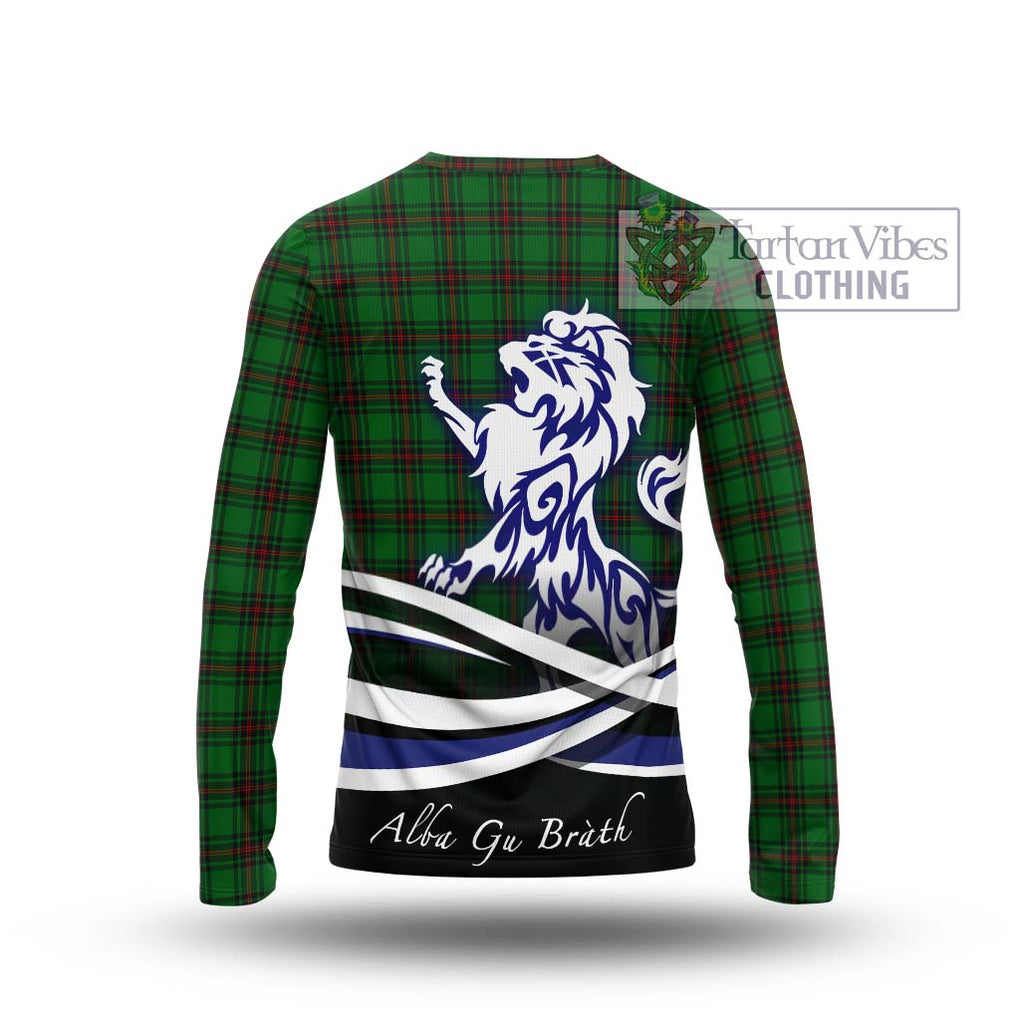 Ged Tartan Long Sleeve T-Shirt with Alba Gu Brath Regal Lion Emblem - Tartan Vibes Clothing