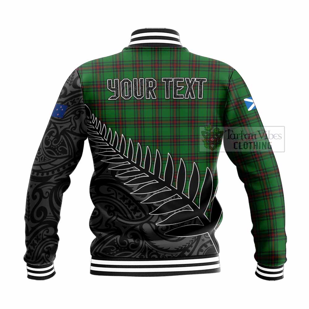 Ged Crest Tartan Baseball Jacket with New Zealand Silver Fern Half Style - Tartan Vibes Clothing