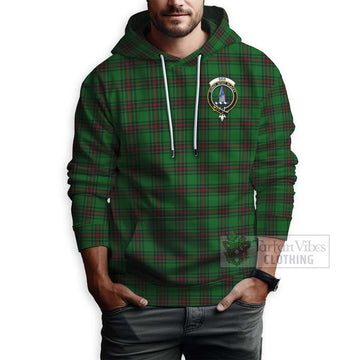 Ged Tartan Hoodie with Family Crest Celtic Skull Style - Tartan Vibes Clothing