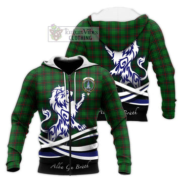 Ged Tartan Knitted Hoodie with Alba Gu Brath Regal Lion Emblem Unisex Knitted Zip Hoodie - Tartan Vibes Clothing