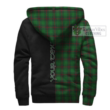 Ged Tartan Sherpa Hoodie with Family Crest and Half Of Me Style - Tartan Vibes Clothing
