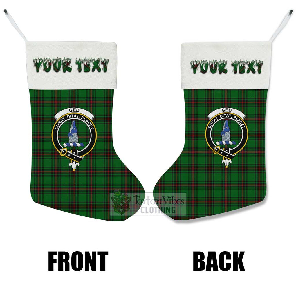 Ged Tartan Family Crest Christmas Stocking with Personalized Text - Tartan Vibes Clothing