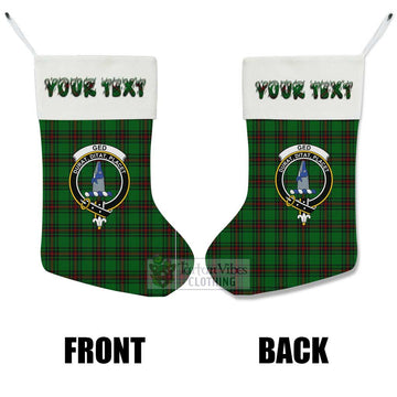 Ged Tartan Family Crest Christmas Stocking with Personalized Text - Tartan Vibes Clothing