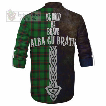 Tartan Vibes Clothing Ged Tartan Family Crest Ghillie Kilt Shirt Alba Gu Brath Be Brave Lion Ancient Style
