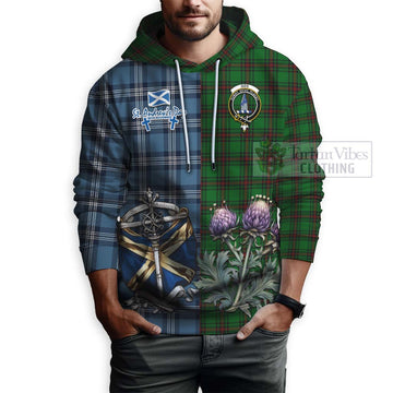 Ged Tartan Hoodie Happy St. Andrew's Day Half Tartan Style - Tartan Vibes Clothing