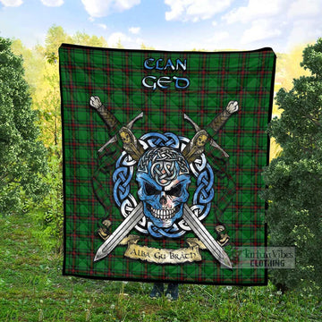 Ged Tartan Quilt with Celtic Skull Alba Gu Brath Style - Tartan Vibes Clothing