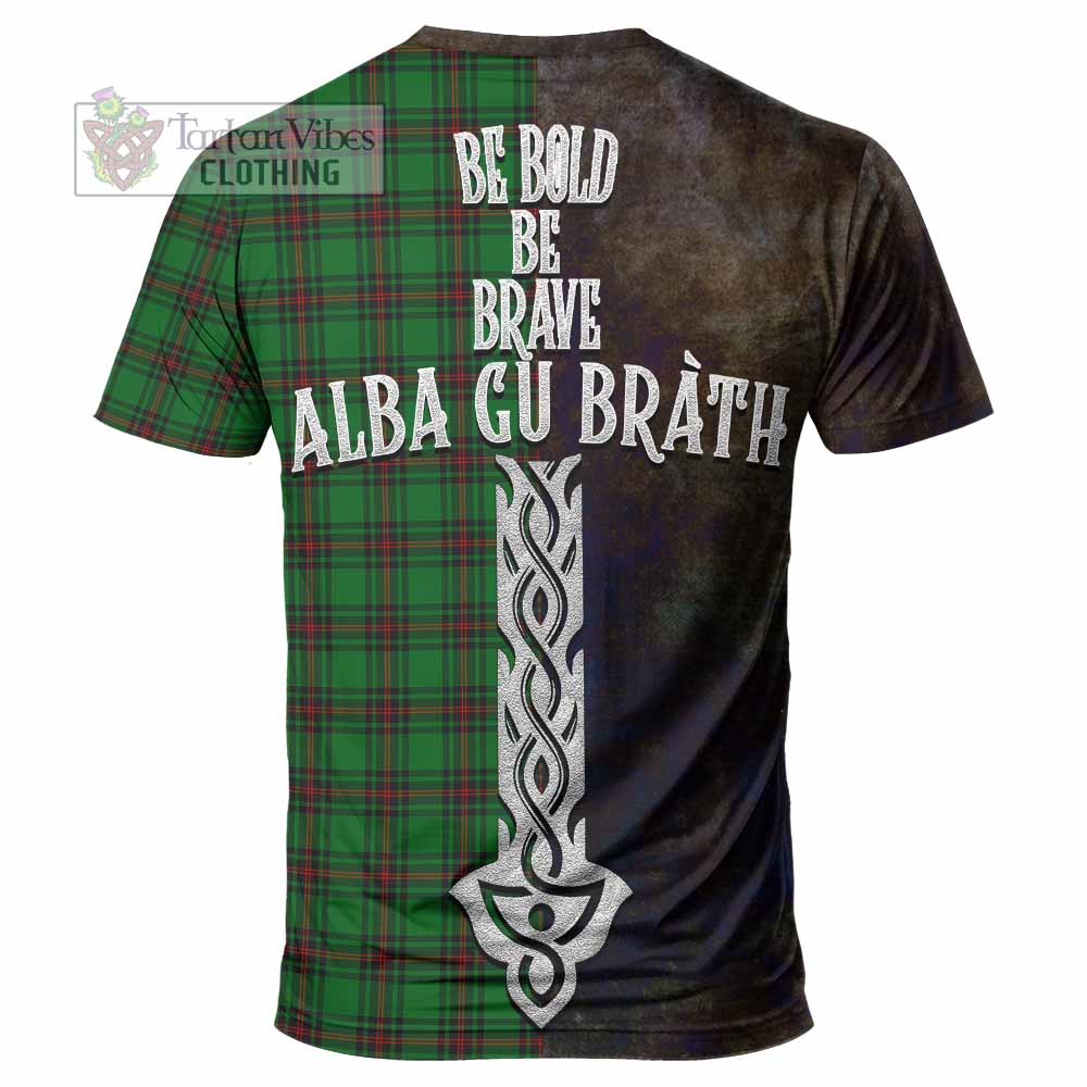 Ged Tartan Family Crest T-Shirt Alba Gu Brath Be Brave Lion Ancient Style - Tartan Vibes Clothing