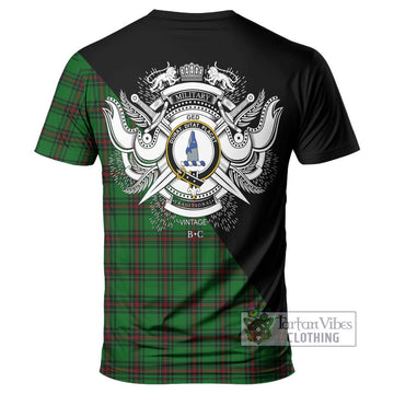 Ged Tartan T-Shirt with Family Crest and Military Logo Style - Tartan Vibes Clothing