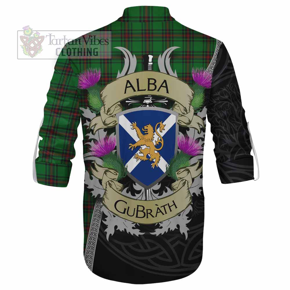 Tartan Vibes Clothing Ged Tartan Family Crest Ghillie Kilt Shirt Lion Rampant Royal Thistle Shield Celtic Inspired