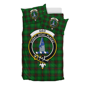 Ged Tartan Bedding Set with Family Crest - Tartan Vibes Clothing