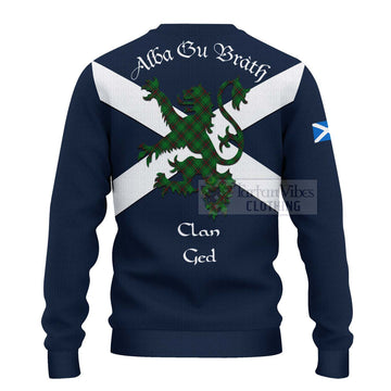 Ged Tartan Lion Rampant Ugly Sweater Proudly Display Your Heritage with Alba Gu Brath and Clan Name - Tartan Vibes Clothing
