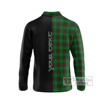 Ged Tartan Long Sleeve Polo Shirt with Family Crest and Half Of Me Style - Tartan Vibes Clothing
