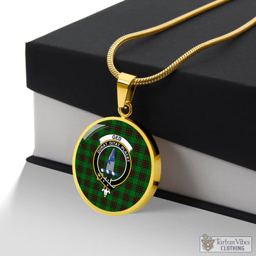 Ged Tartan Circle Necklace with Family Crest Luxury Necklace (Gold) No - Tartan Vibes Clothing