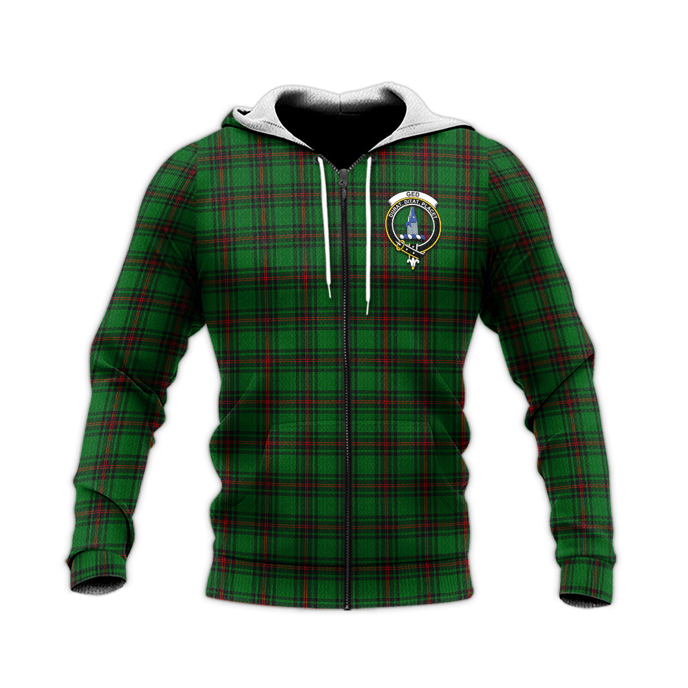 Ged Tartan Knitted Hoodie with Family Crest Unisex Knitted Zip Hoodie - Tartan Vibes Clothing