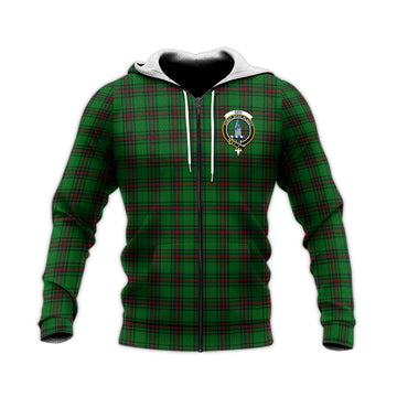 Ged Tartan Knitted Hoodie with Family Crest Unisex Knitted Zip Hoodie - Tartan Vibes Clothing
