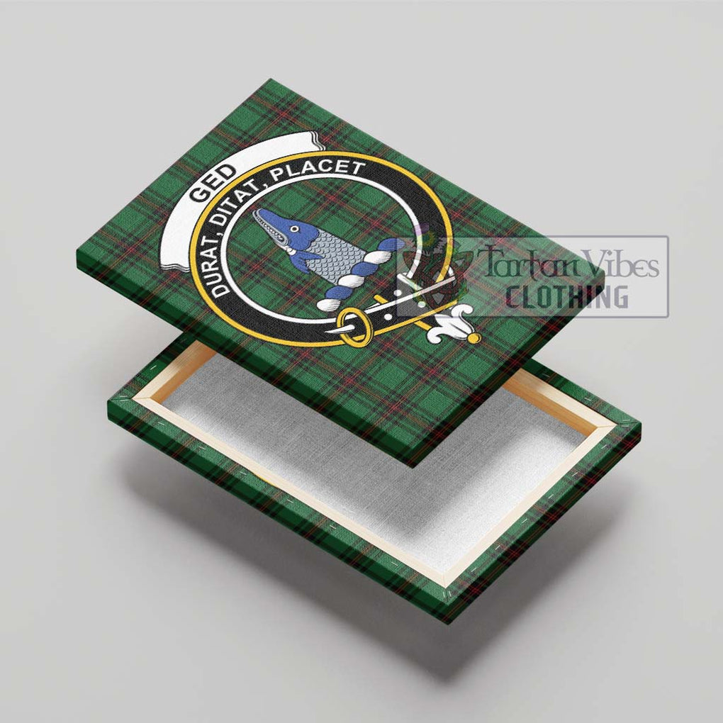 Ged Tartan Canvas Print Wall Art with Family Crest - Tartan Vibes Clothing