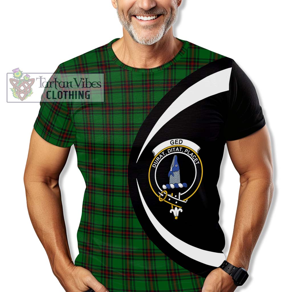 Ged Tartan T-Shirt with Family Crest Circle Style - Tartan Vibes Clothing