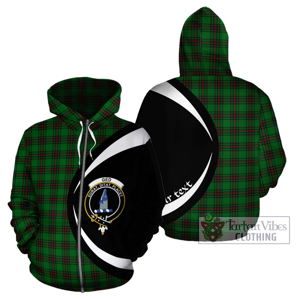 Ged Tartan Hoodie with Family Crest Circle Style - Tartan Vibes Clothing