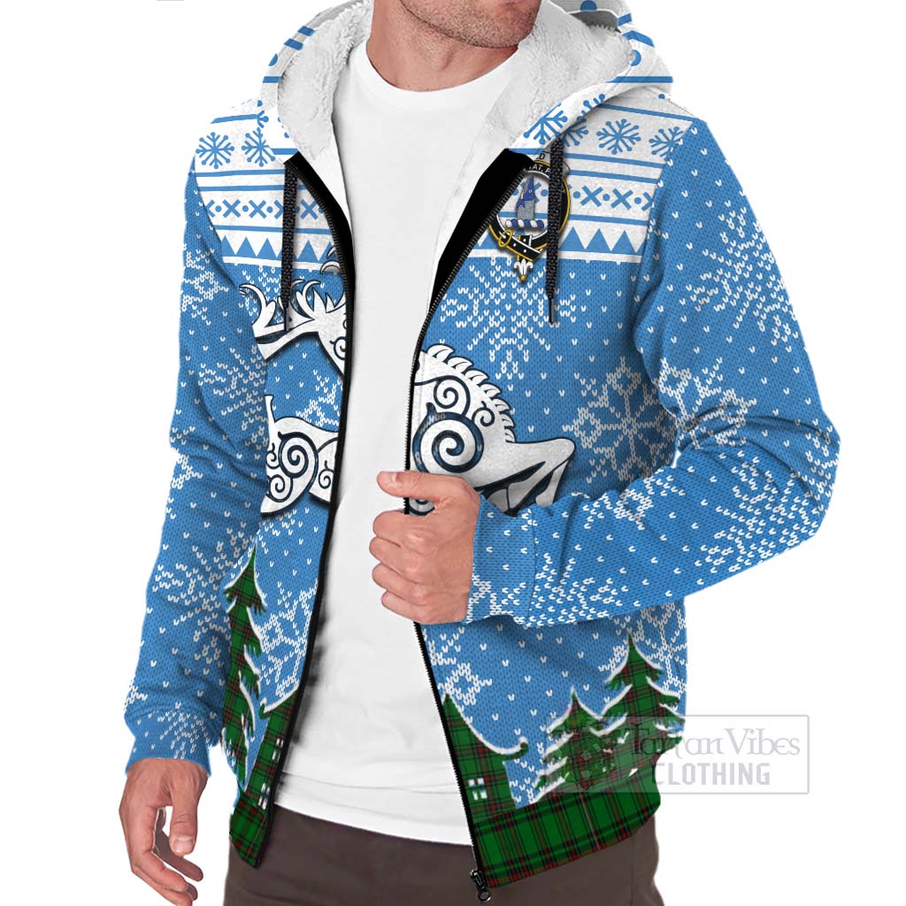 Ged Clan Christmas Sherpa Hoodie Celtic Reindeer Style Unisex - Tartan Vibes Clothing