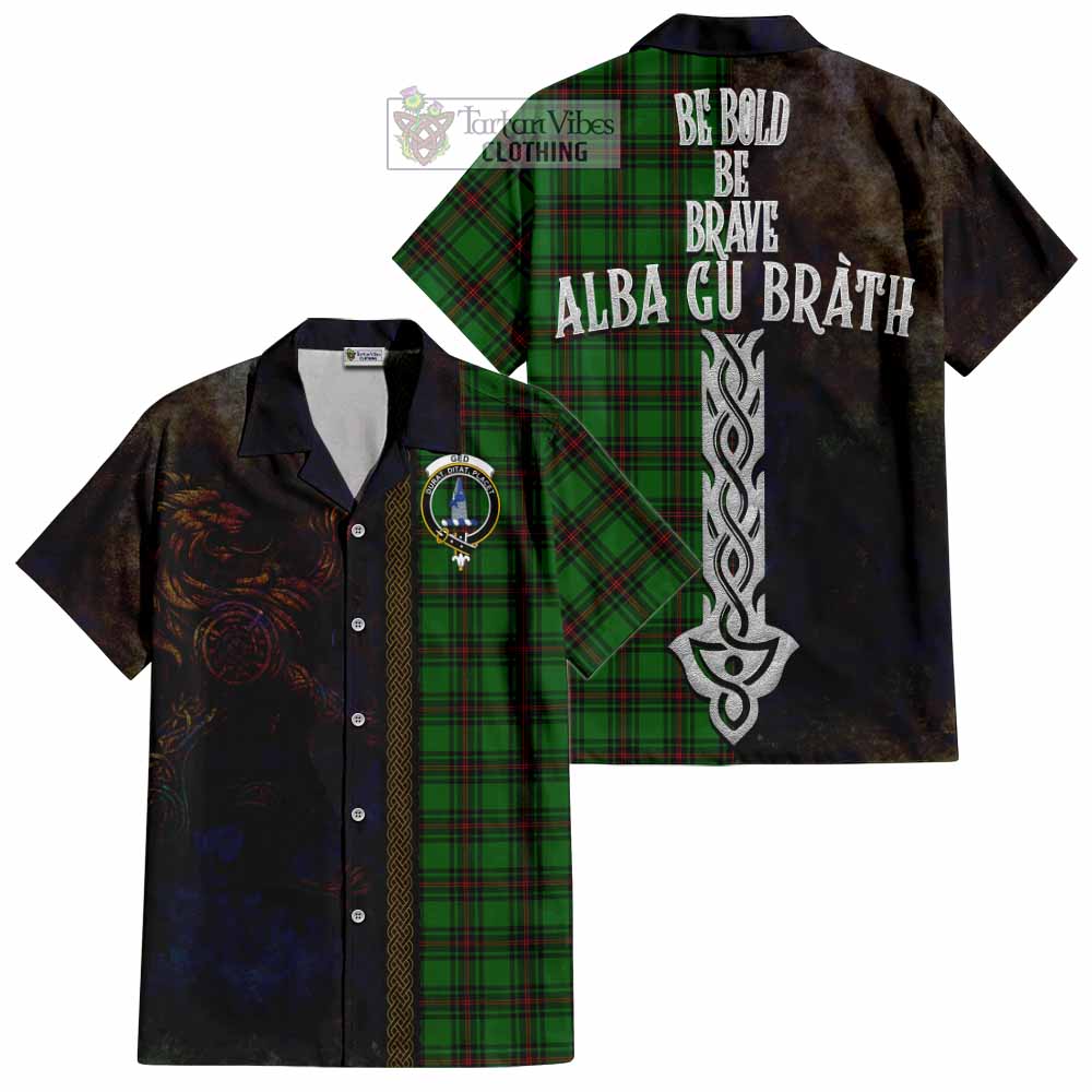 Ged Tartan Family Crest Hawaiian Shirt Alba Gu Brath Be Brave Lion Ancient Style - Tartan Vibes Clothing